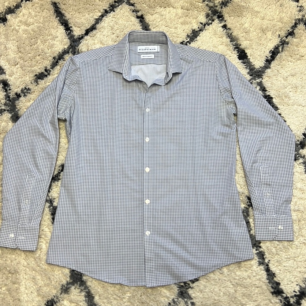 White and Blue Mizzen + Main Button Up Shirt size Medium Standard Fit